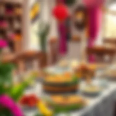 A beautifully decorated table set for Eid al-Adha celebrations