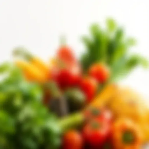 Vibrant assortment of fresh vegetables ready for air frying