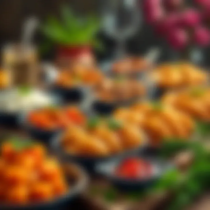 An assortment of kadayif dishes presented elegantly