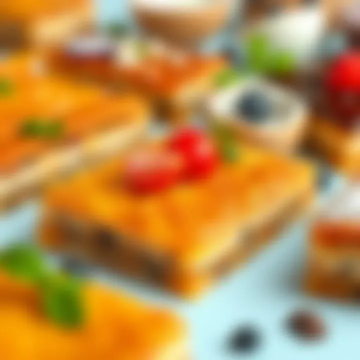 An assortment of baklava varieties, highlighting different flavors and ingredients.