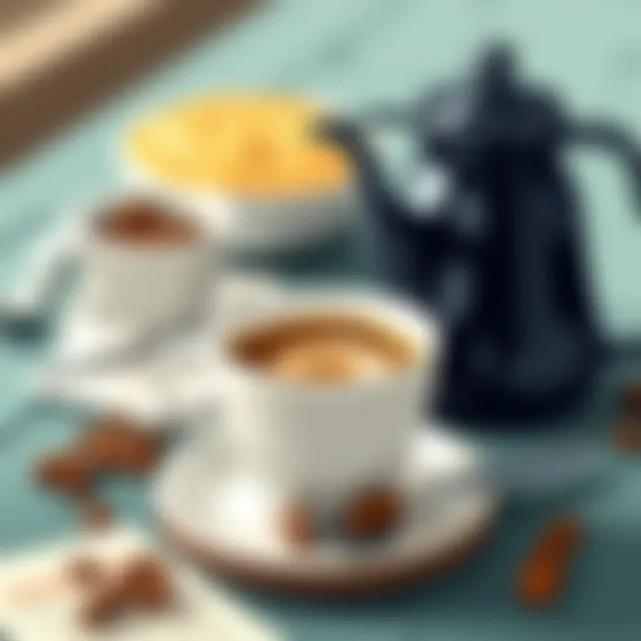 A visually appealing coffee tasting setup with notes