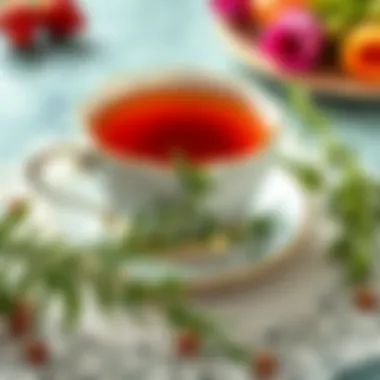 A beautiful tea setup with rosemary and herbs