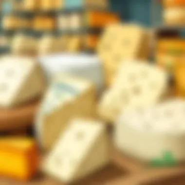 A variety of cheeses available in Bim stores showcasing diversity