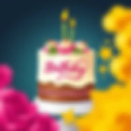 Elegant birthday cake design with personalized inscription