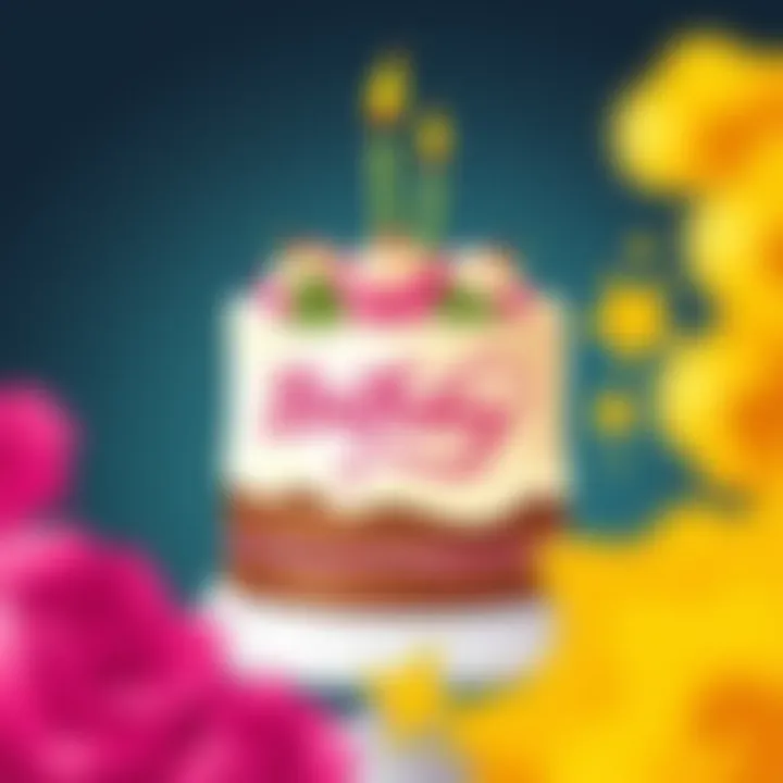 Elegant birthday cake design with personalized inscription