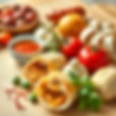 Ingredients for making börek arranged artfully