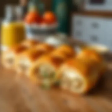 Traditional Turkish börek displayed on a wooden table