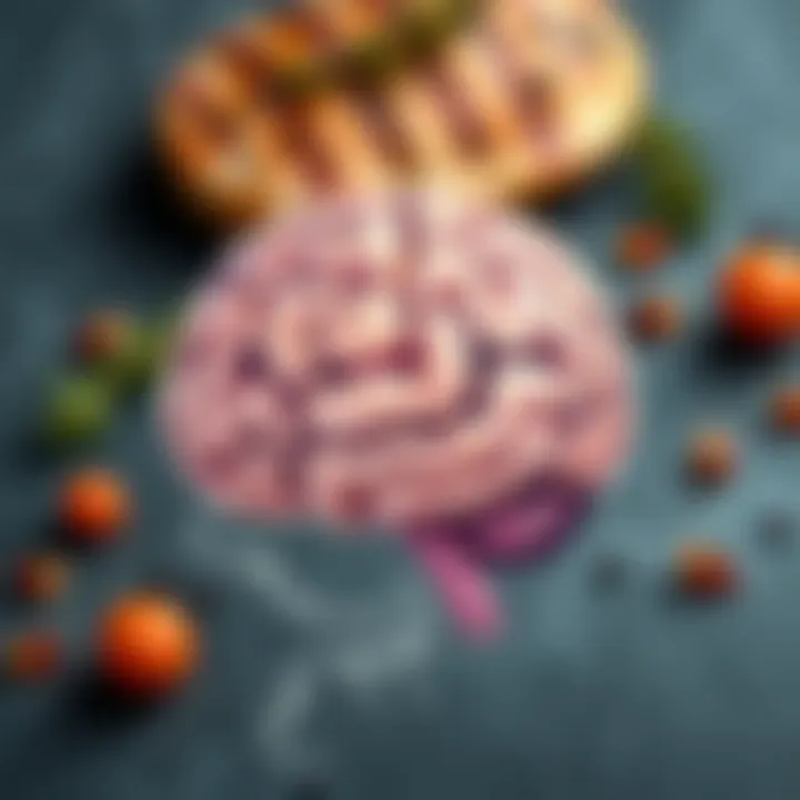 Brain illustration with omega-3 benefits