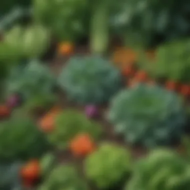 Lush green vegetable plants thriving in a garden.