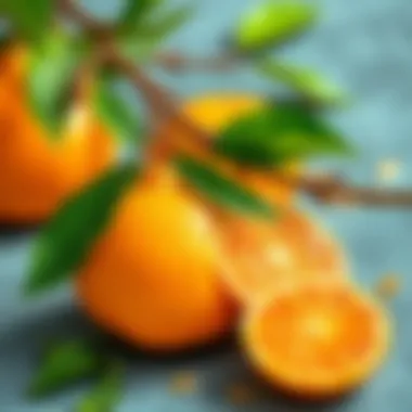 Fresh oranges rich in vitamin C
