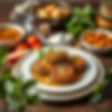 Authentic presentation of çiğ köfte with traditional garnishes