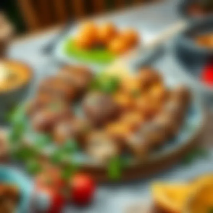 Varieties of çiğ köfte displayed on a decorative platter