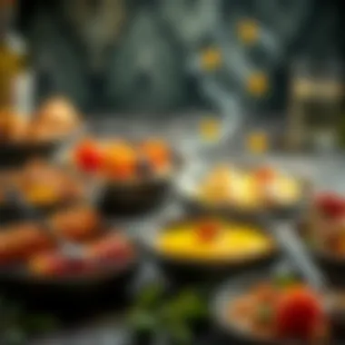 An array of culinary dishes accentuated with drizzles of olive oil highlighting its versatility