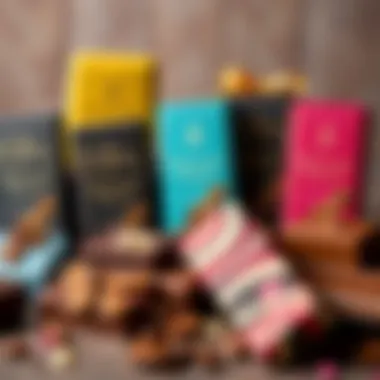 A vibrant assortment of Divan draje chocolate varieties elegantly presented