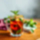 Refreshing cold detox tea in a glass with mint leaves