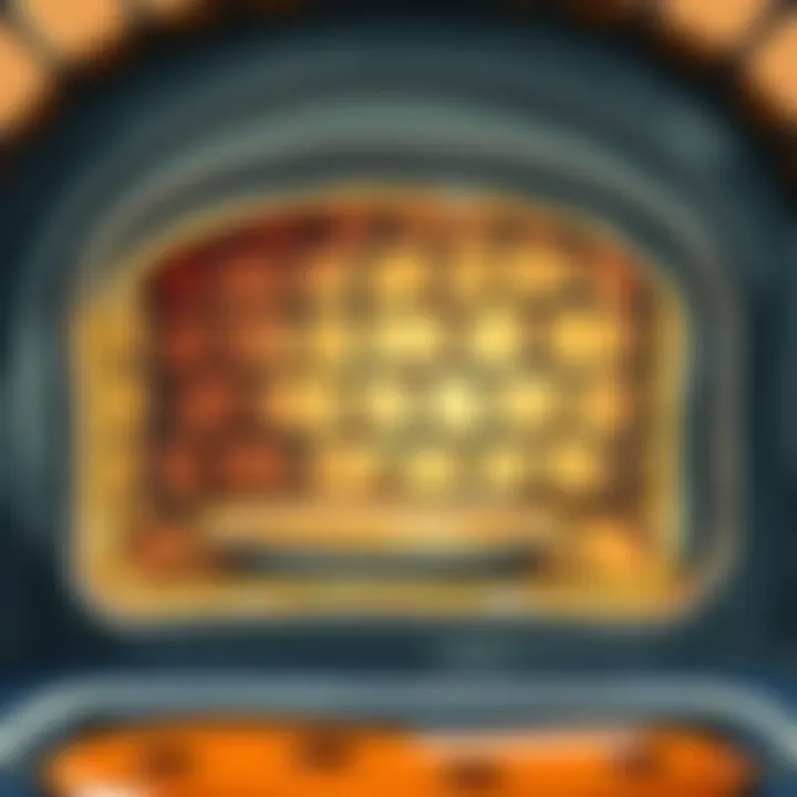 Close-up of ceramic oven interior showcasing its features