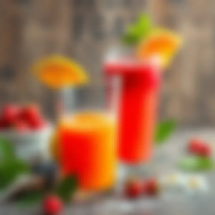 Fresh fruit juice rich in vitamins