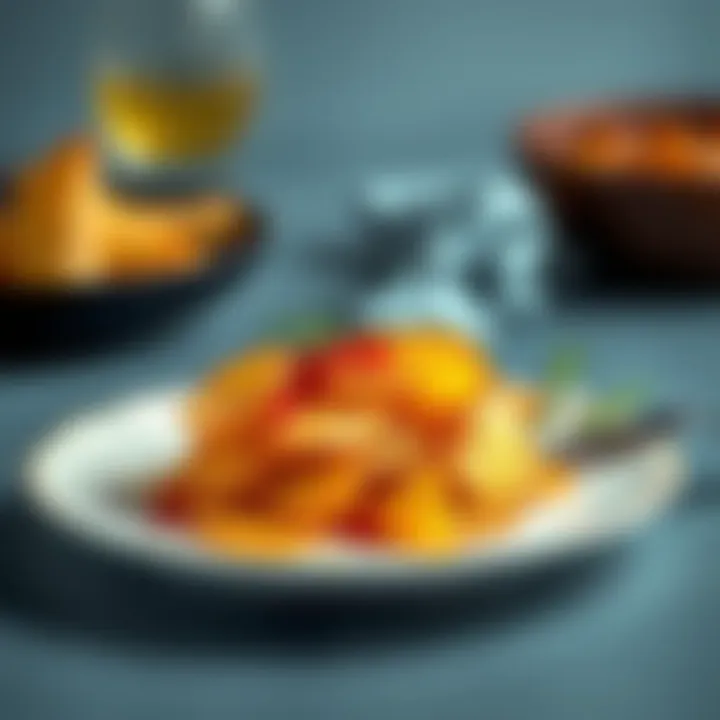 A beautifully plated dish featuring a gourmet meal with thin frozen potatoes as a star ingredient.