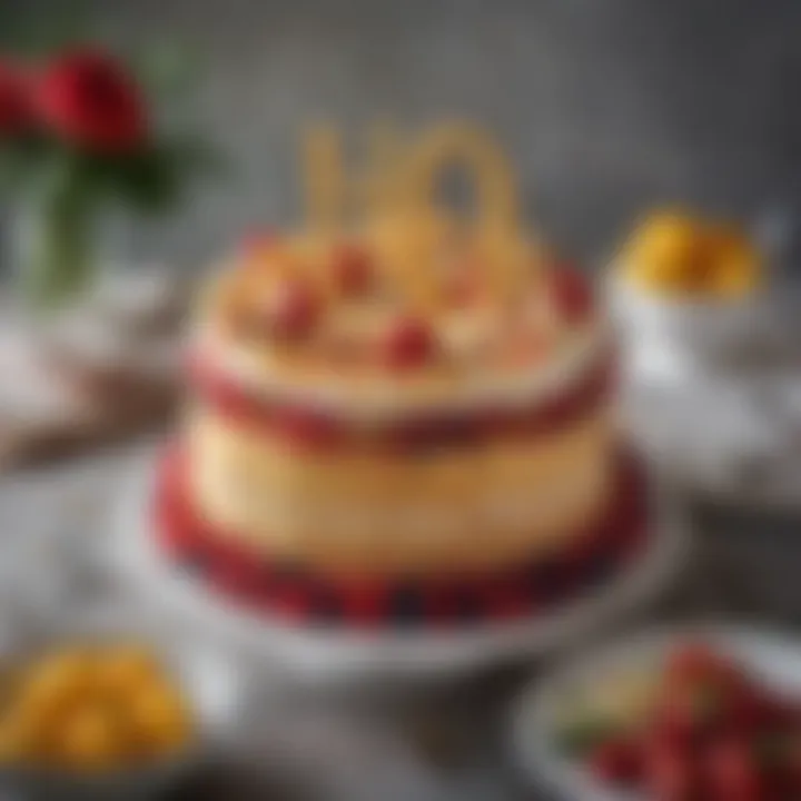 Beautifully arranged H letter cake on a festive table