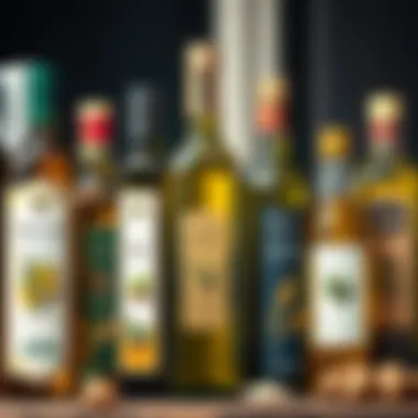 A selection of olive oils with different labels