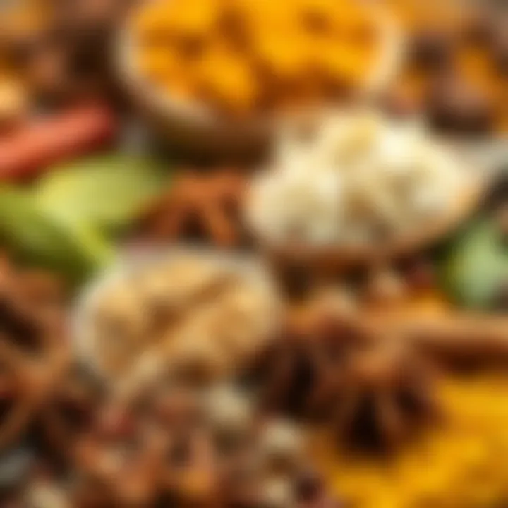 A close-up of unique spices used in Halka Tatlısı