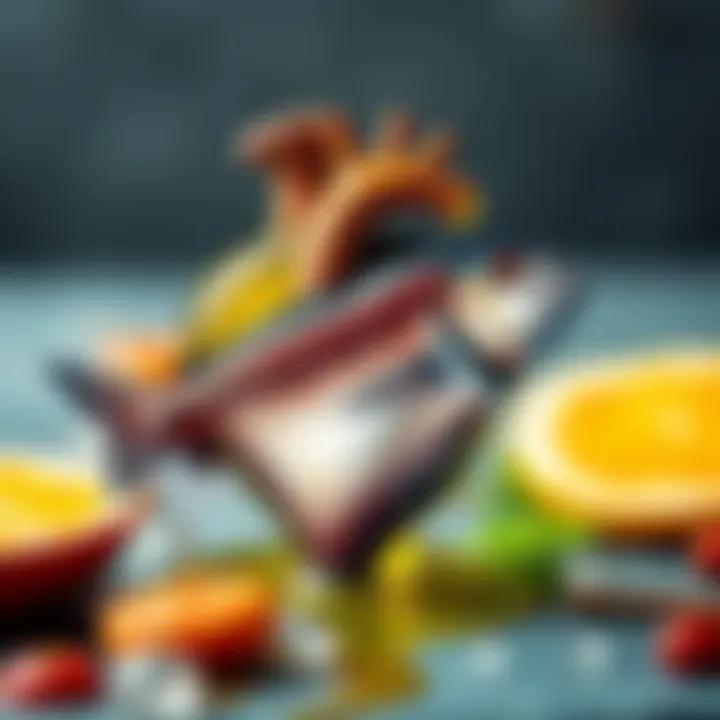 A healthy heart symbol made from fish