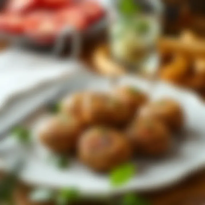 A traditional dish of içli köfte served elegantly on a plate