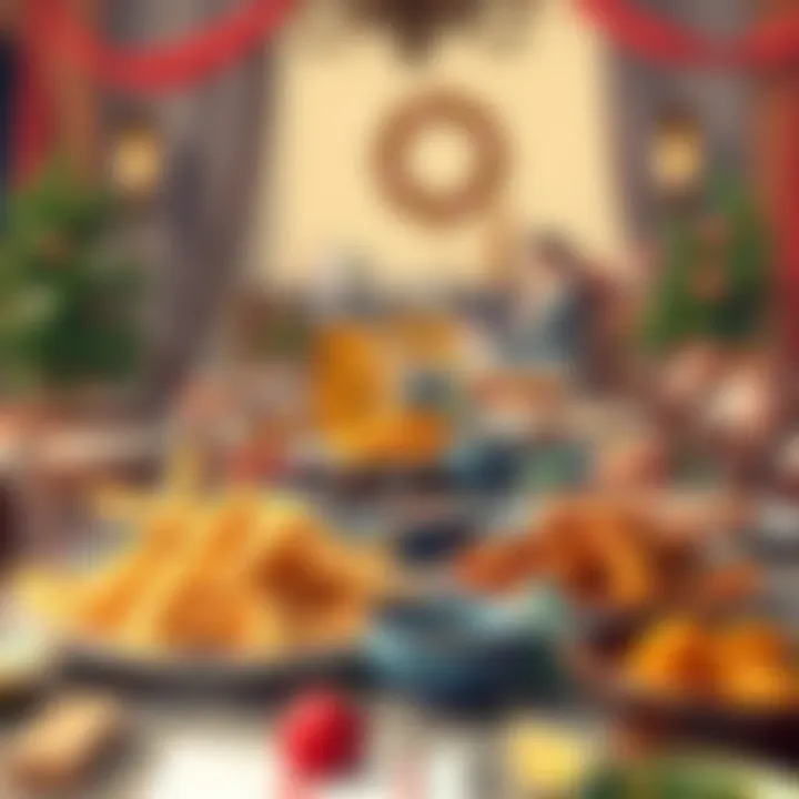 A beautifully set table for Iftar with traditional dishes