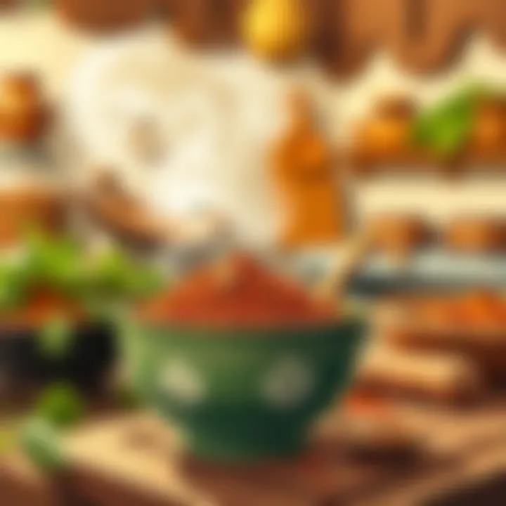 A traditional Indian kitchen showcasing garam masala usage