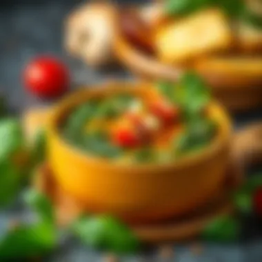 A bowl of delicious spinach borani served with a garnish