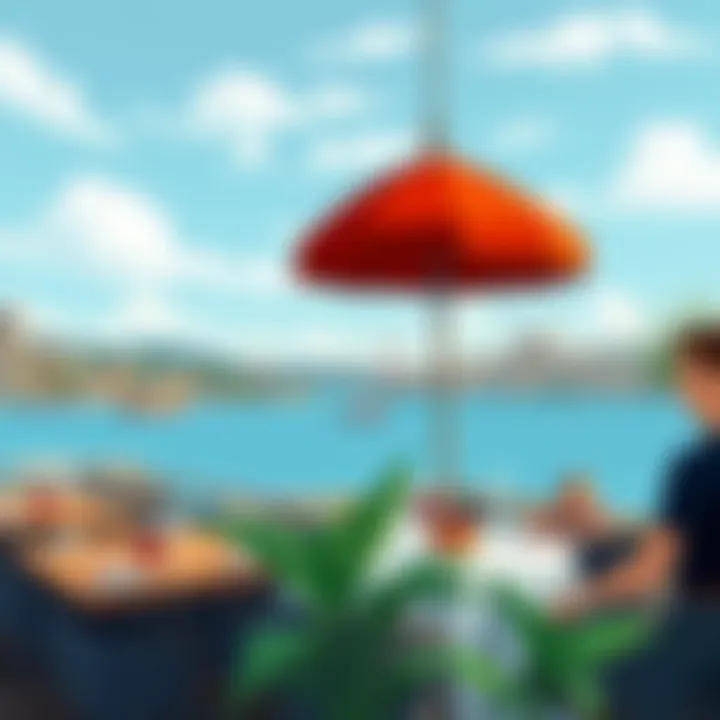 A stunning view of the Bosphorus from a rooftop restaurant