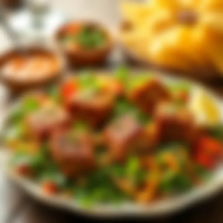 A beautifully plated serving of Kadinbudu Kofte with garnishes