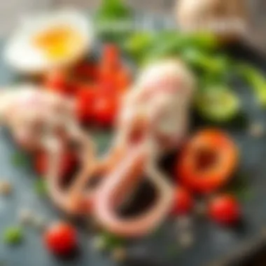 An infographic depicting the nutritional values of squid and cuttlefish.