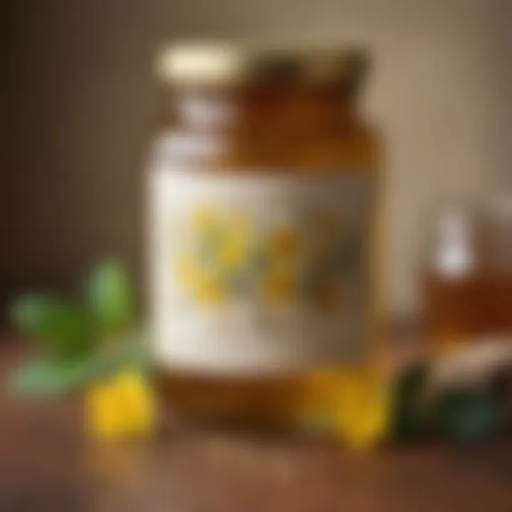 An artisanal jar of St. John's Wort oil, highlighting its golden hue.