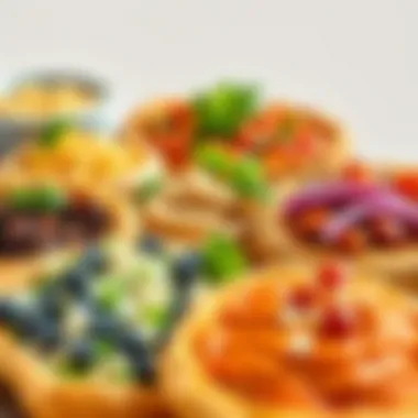 Variety of fillings for Karadeniz pide displayed beautifully