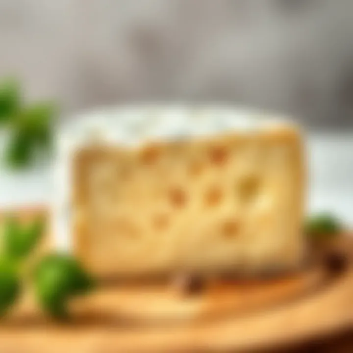 A cheese wheel of Kasar cheese showcasing its texture