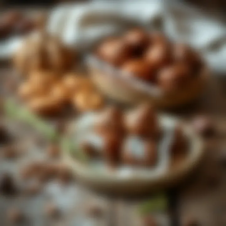 Delicious chestnut candy served on a rustic wooden table