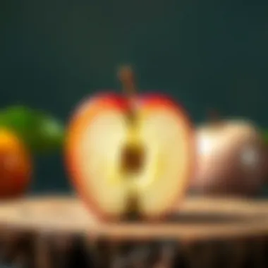 Sliced red apple revealing its juicy interior