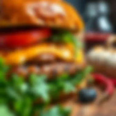 Close-up of high-quality ingredients used in a burger