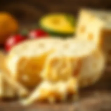 Close-up of Malatya cheese showing its unique texture and aroma