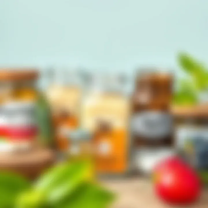 Natural remedies displayed in jars for hair treatment