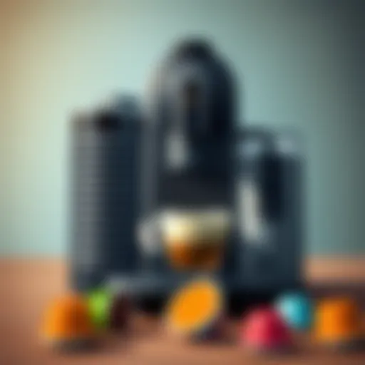 Aesthetic view of Nespresso coffee machine with capsules
