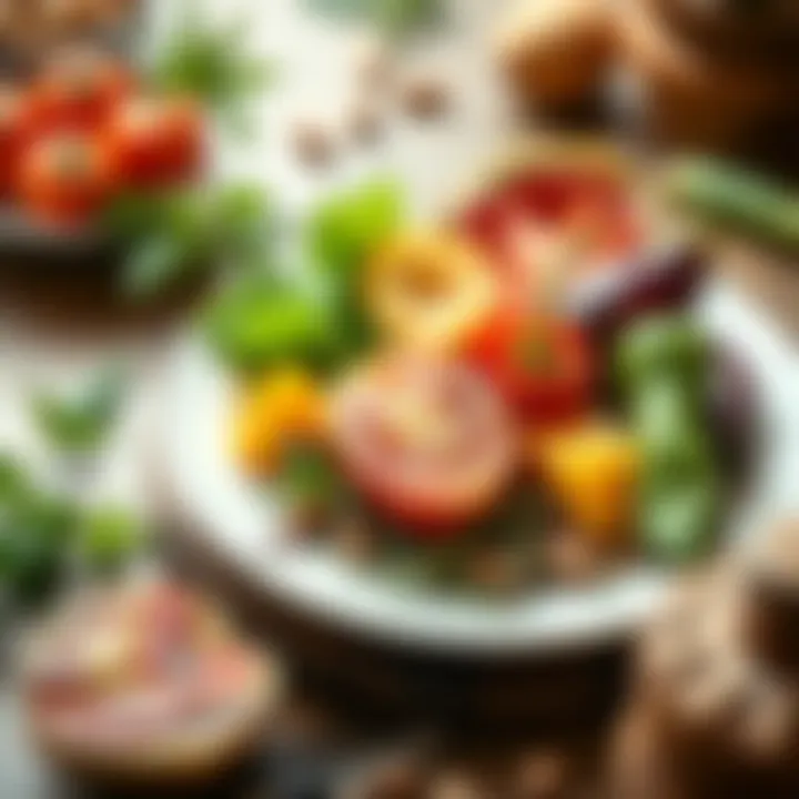 A plate of healthy foods contributing to hair health