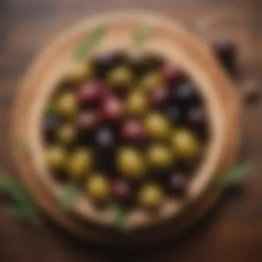 Olives on a wooden table