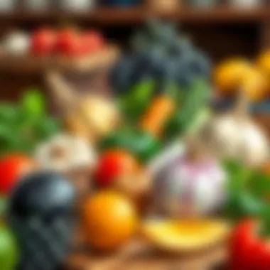 A selection of fresh, local ingredients used in the restaurant's unique recipes