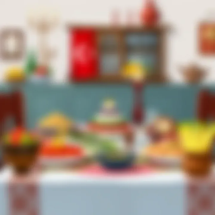 A beautifully arranged table setting highlighting traditional Turkish cuisine