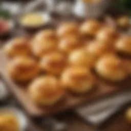 Golden-brown tray of cheese pastries ready to be enjoyed