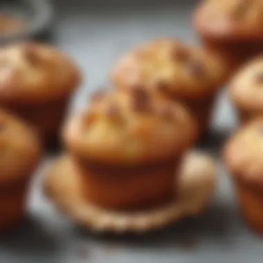 Close-up of a perfectly baked muffin showcasing its texture