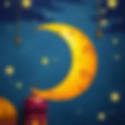 Symbolic representation of Ramadan crescent moon