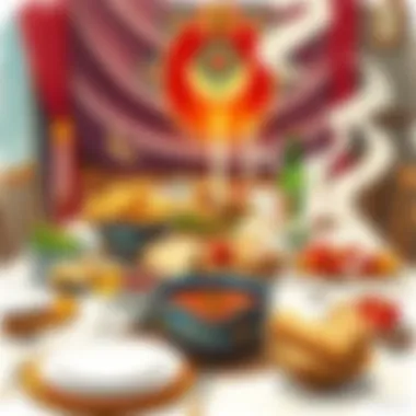 A traditional festive table adorned for Ramazan Bayramı